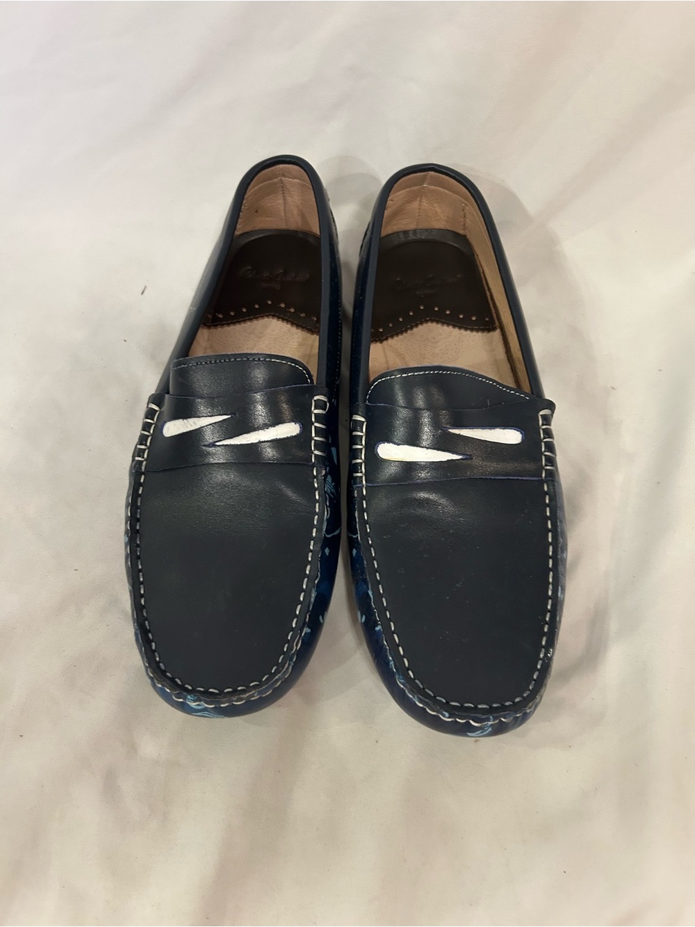 Robert Graham Men’s Driving Moccasin Loafers Sz 9.5 Blue Floral